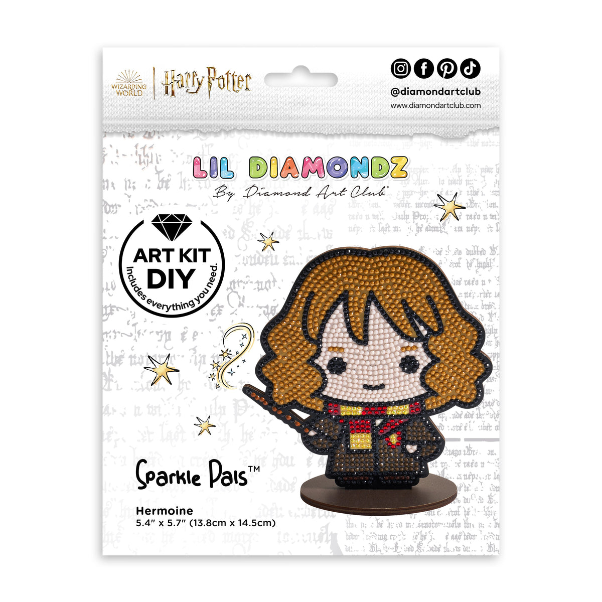 Diamond Painting Sparkle Pals™ - Hermione 5.4" x 5.7" (13.8cm x 14.5cm) / Round with 8 Colors including 1 AB, 2 Fairy Dust Diamonds and 1 Iridescent Diamond / 1,325