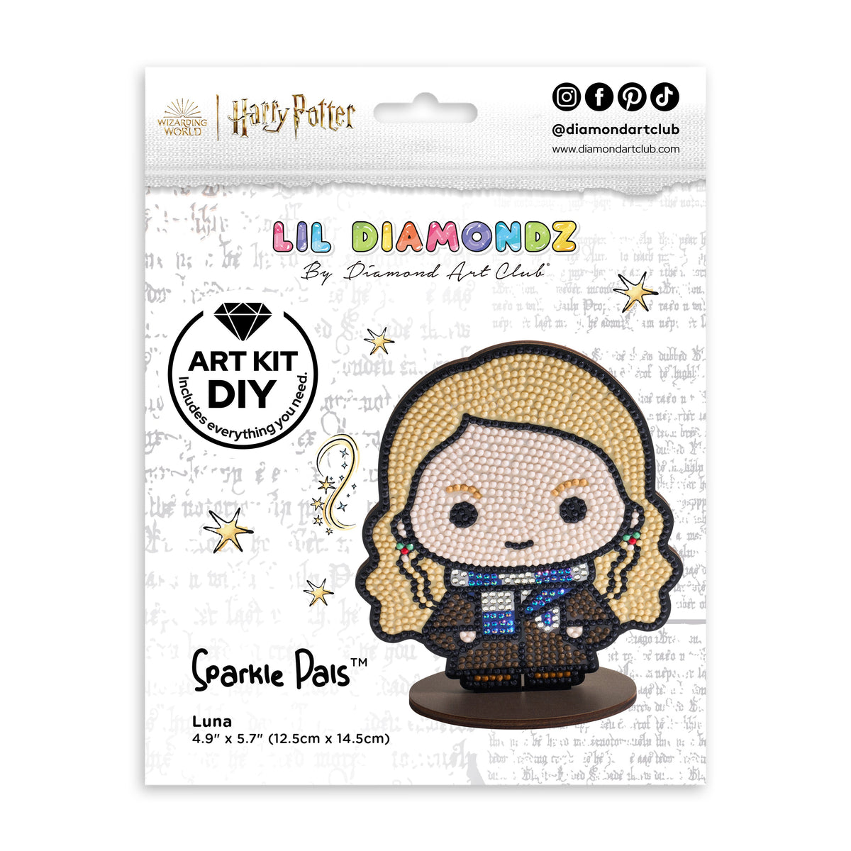 Diamond Painting Sparkle Pals™ - Luna 4.9" x 5.7" (12.5cm x 14.5cm) / Round with 10 Colors including 1 AB, 2 Fairy Dust Diamonds and 1 Iridescent Diamond / 1,392