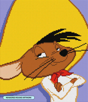 Diamond Painting Speedy Gonzales™ 13" x 15" (32.8cm x 37.8cm) / Round With 13 Colors Including 1 ABs / 15,795