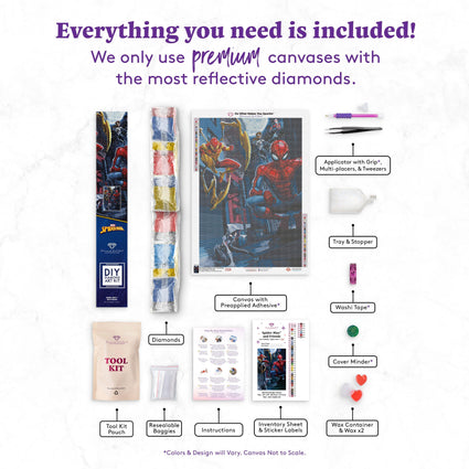 Marvel, Art, Marvel Spiderman Camelot Dotz Diamond Painting Art Kit 65 X  28