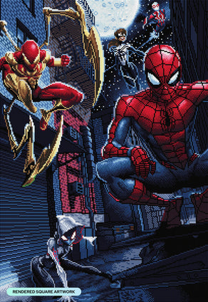 Diamond Painting Spider-Man™ and Friends 20" x 29" (50.8cm x 73.7cm) / Square with 39 Colors including 4 ABs / 60,384