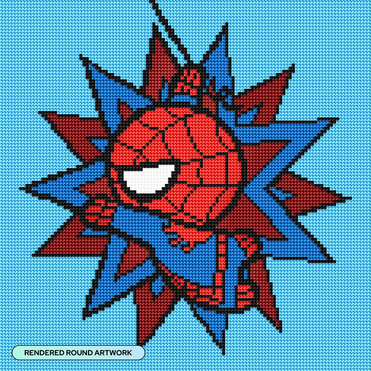 Diamond Painting Spider-Man™ 13" x 13" (32.8cm x 32.8cm) / Round with 7 Colors including 3 ABs / 13,689