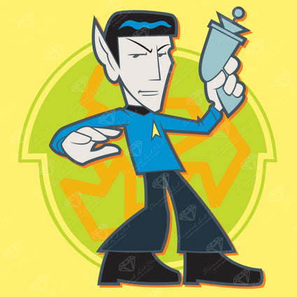 Diamond Painting Spock 13" x 13" (32.8cm x 32.8cm) / Round with 10 Colors Including 2 ABs / 13,689