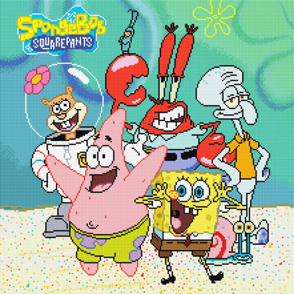 Diamond Painting SpongeBob and Friends 22" x 22″ (56cm x 56cm) / Square with 37 Colors including 3 ABs / 48,841