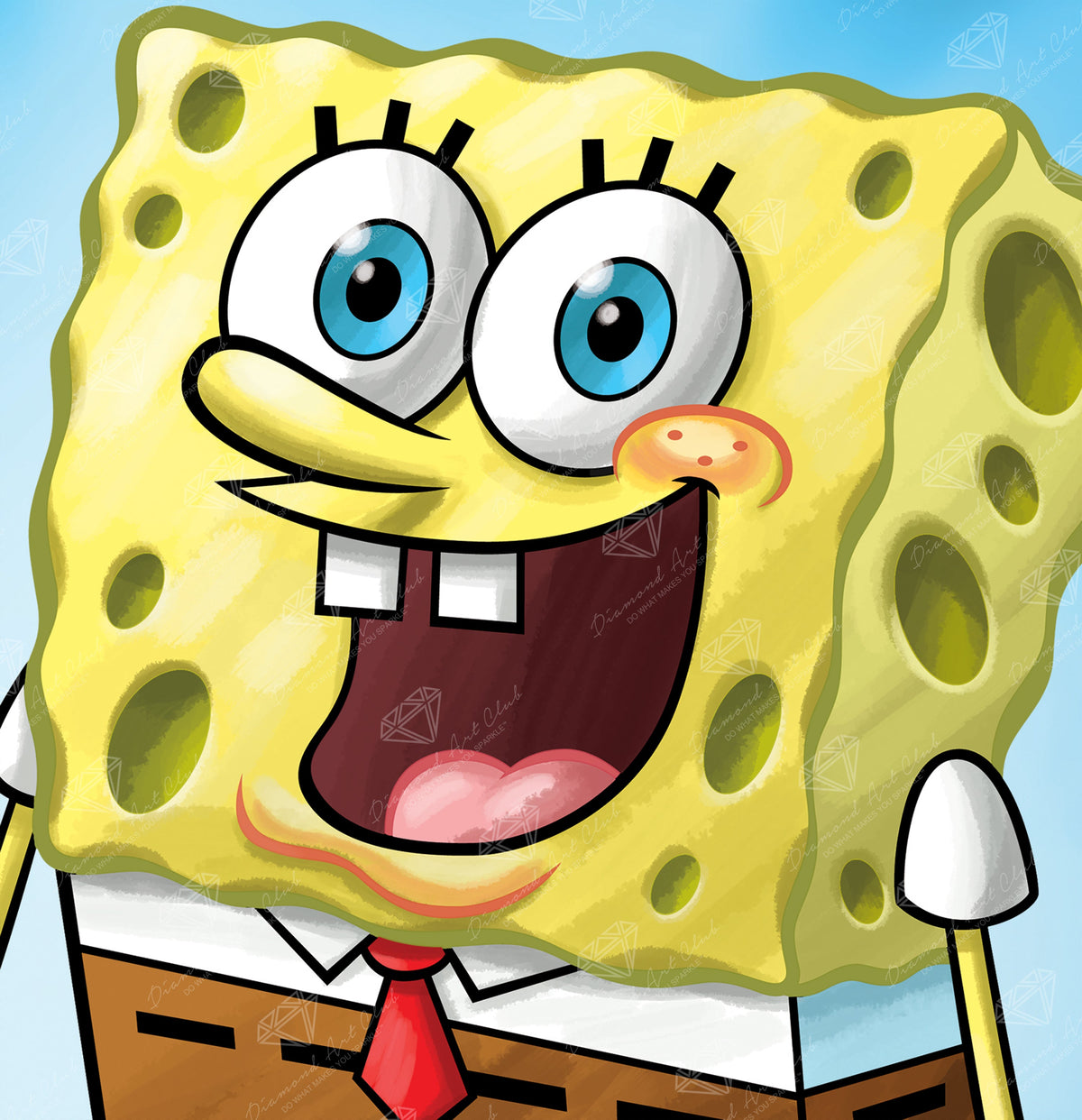 Diamond Painting SpongeBob 12.4" x 13" (31.7cm x 32.8cm) / Round With 38 Colors including 3 AB Diamonds / 13,221