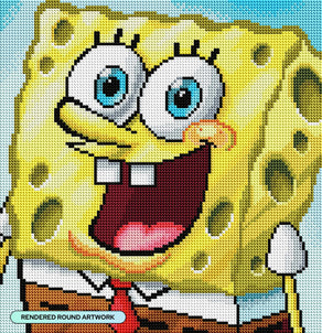 Diamond Painting SpongeBob 12.4" x 13" (31.7cm x 32.8cm) / Round With 38 Colors including 3 AB Diamonds / 13,221