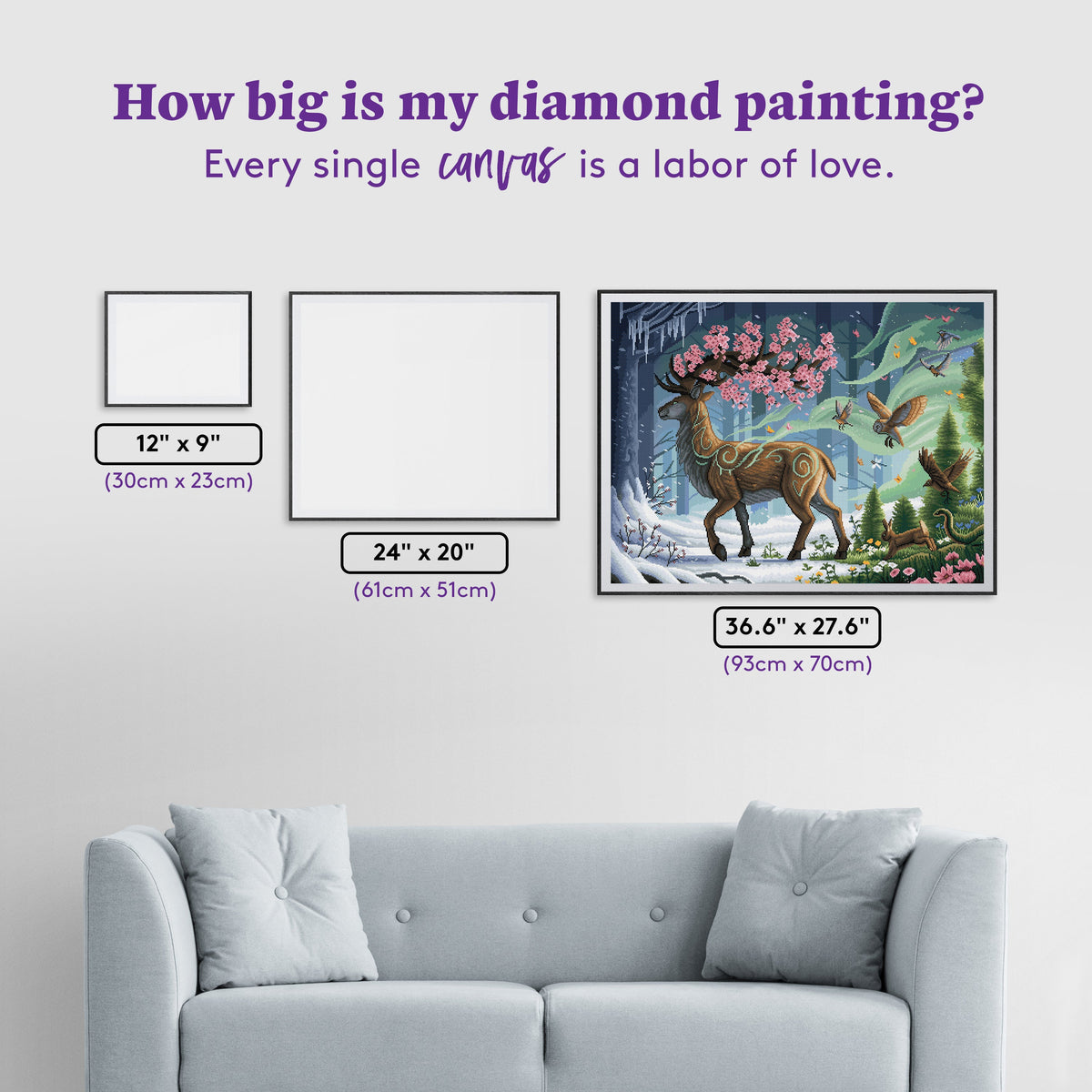 Diamond Painting Springbringer 36.6" x 27.6" (93cm x 70cm) / Square with 63 Colors including 2 ABs and 3 Fairy Dust Diamonds and 1 Iridescent Diamonds / 104,813