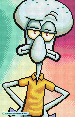 Diamond Painting Squidward 8.4" x 13" (21cm x 32.8cm) / Round With 27 Colors including 1 AB Diamonds / 8,775