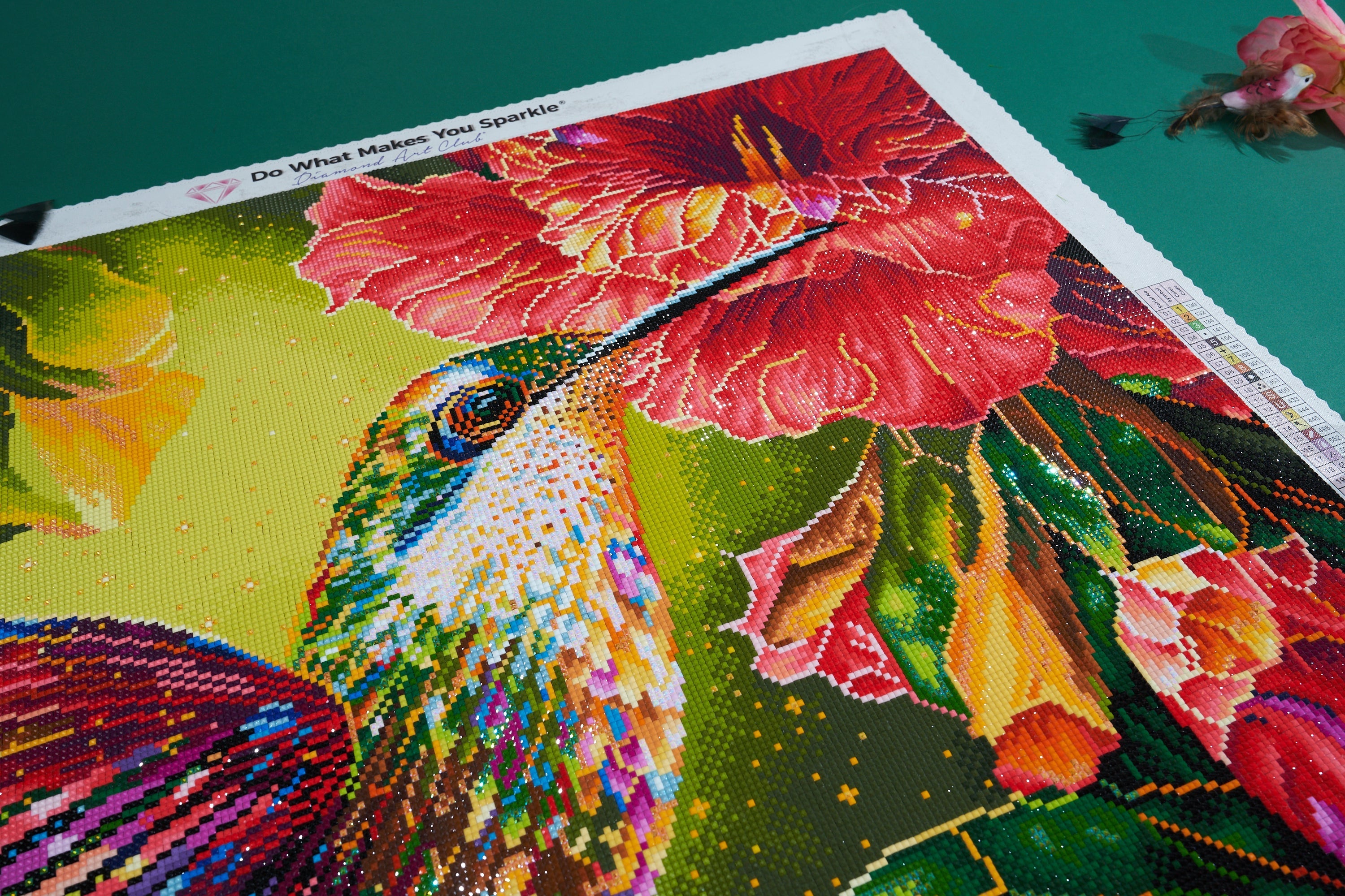 Vibrant Hummingbird Diamond Art Kit, Bird Diamond Painting Kit, Gift Idea,  Bird Wall Decor, Hibiscus Diamond Art, Floral Wall Decor 