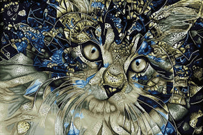 Diamond Painting Starstruck Maine Coon Cat 38.6" x 25.6" (98cm x 65cm) / Square with 30 Colors including 2 ABs / 102,573