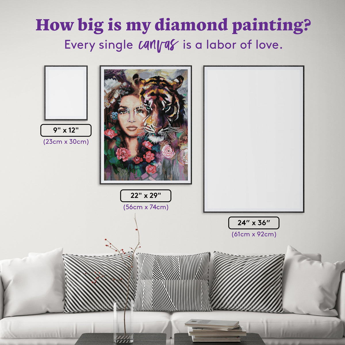 Diamond Painting Steadfast Heart 22" x 29″ (56cm x 74cm) / Round with 66 Colors including 3 ABs / 52,534