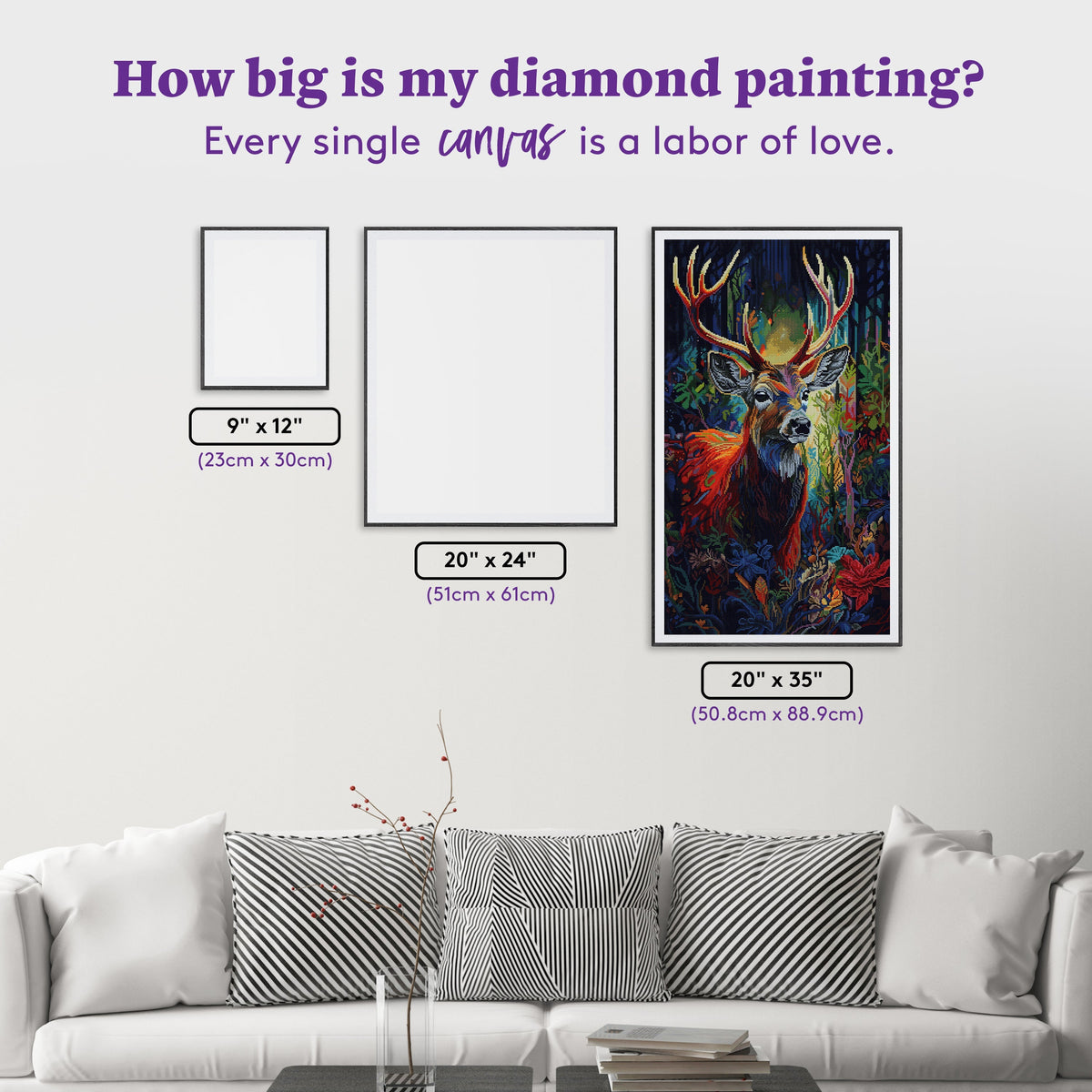 Diamond Painting Strength 20" x 35" (50.8cm x 88.9cm) / Square with 71 Colors including 3 ABs and 1 Fairy Dust Diamond / 72,828