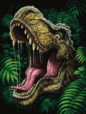 Diamond Painting T-Rex 22" x 29" (55.8cm x 73.7cm) / Square with 48 Colors including 3 ABs / 66,304