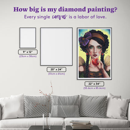 Diamond Painting Take a Bite 22" x 34" (55.6cm x 85.6cm) / Round with 62 Colors including 1 AB and 4 Fairy Dust Diamonds / 62,822