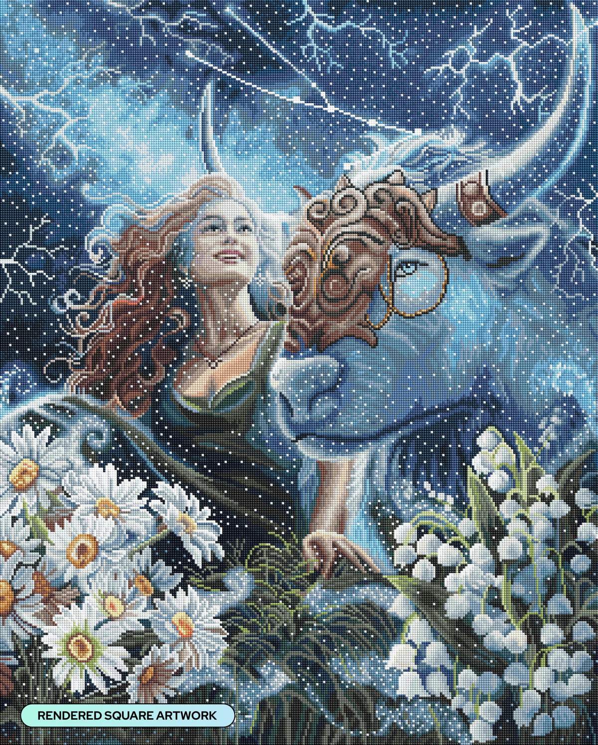 Diamond Painting Taurus - DD 25.6" x 31.9" (65cm x 81cm) / Square with 66 Colors including 3 ABs and 3 Fairy Dust Diamonds / 84,825