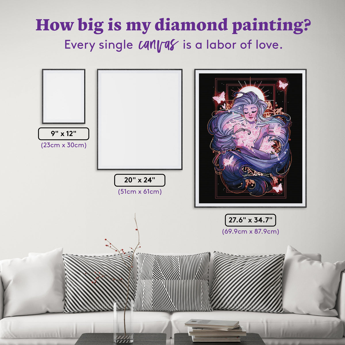 Diamond Painting Tendresse 27.6" x 34.7" (69.9cm x 87.9cm) / Square with 51 Colors including 1 AB and 4 Fairy Dust Diamonds and 1 Iridescent Diamond / 99,193