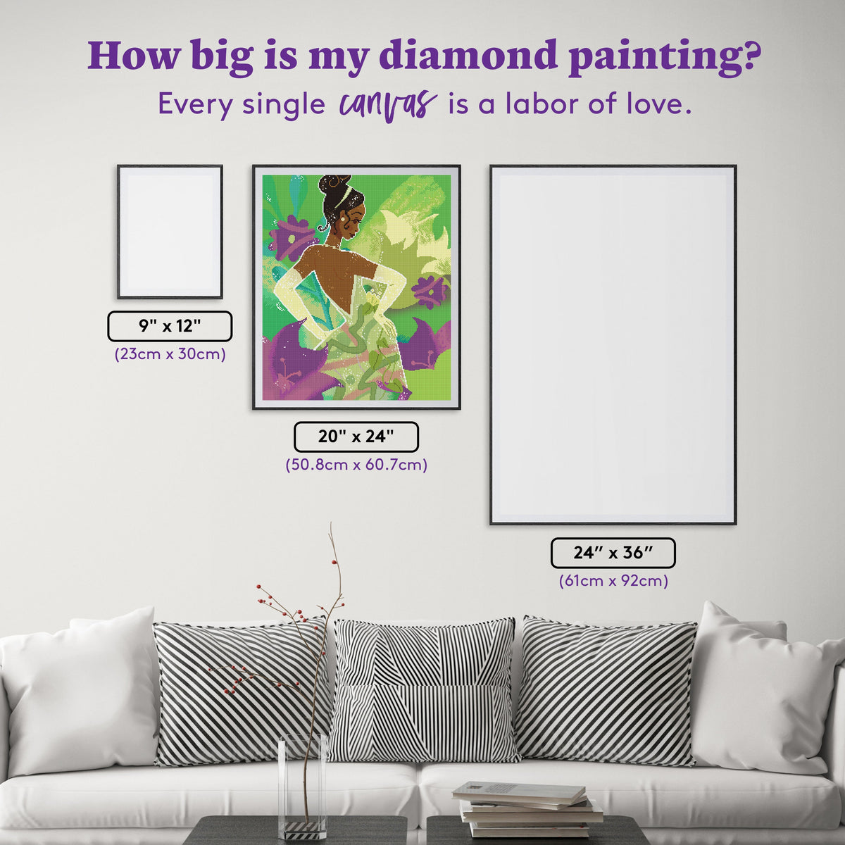 Diamond Painting Terrific Tiana 20" x 24" (50.8cm x 60.7cm) / Square with 36 Colors including 1 AB and 4 Fairy Dust Diamonds / 49,776