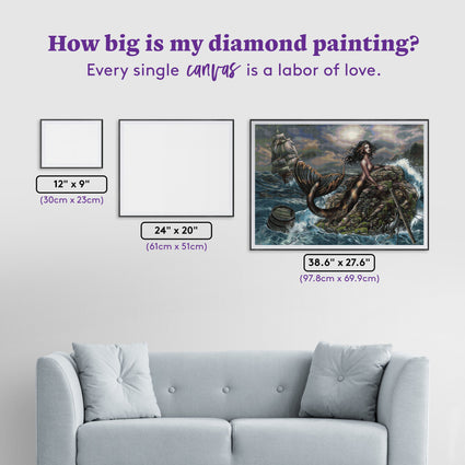 Diamond Painting The Call of the Storm 38.6" x 27.6" (97.8cm x 69.9cm) / Square With 77 Colors Including 1 AB and 6 Fairy Dust Diamonds / 110,433