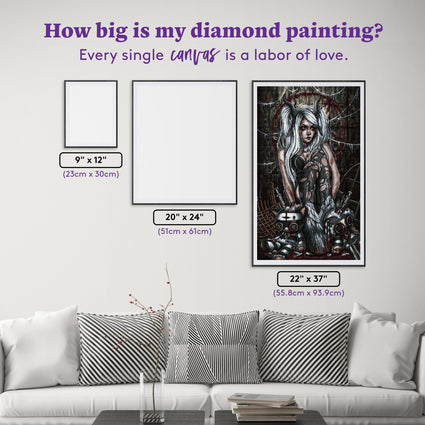 Diamond Painting The Devil Card 22" x 37" (55.8cm x 93.9cm) / Square with 30 Colors including 1 AB and 1 Fairy Dust Diamond / 84,448