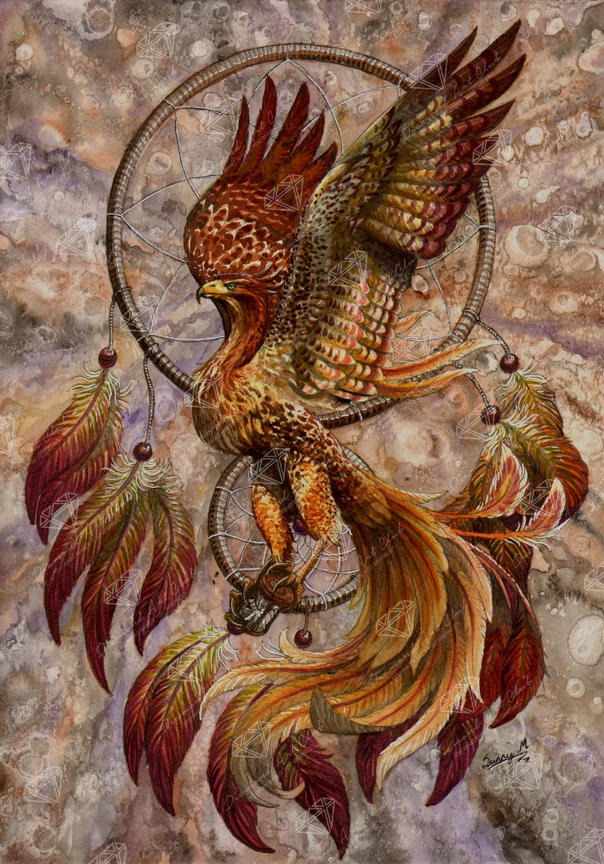 Diamond Painting The Dreamcatcher 16.5" x 23.6" (42cm x 60cm) / Square with 35 Colors including 1 AB / 38,939