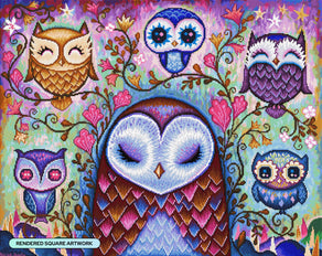 Diamond Painting The Great Big Owl 32.3" x 25.6" (82cm x 65cm) / Square with 56 Colors including 2 ABs and 2 Fairy Dust Diamonds / 85,869