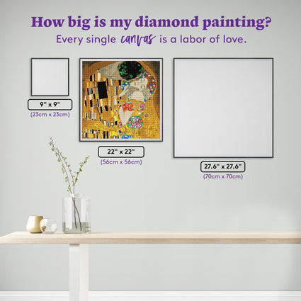 Diamond Painting The Kiss 22" x 22" (56cm x 56cm) / Square with 46 Colors including 4 ABs / 48,841