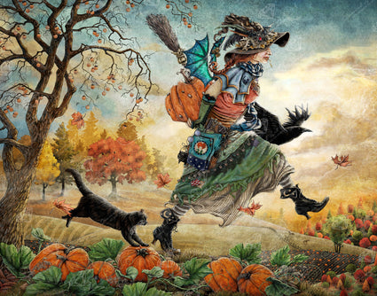 Diamond Painting The Pumpkin Herder 35.0" x 27.6" (89cm x 70cm) / Square with 56 Colors including 3 ABs / 97,781