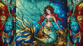 Diamond Painting The Serene Siren Triptych 39.0″ x 21.7″ (99cm x 55cm) / Square With 43 Colors including 2 ABs / 84,033