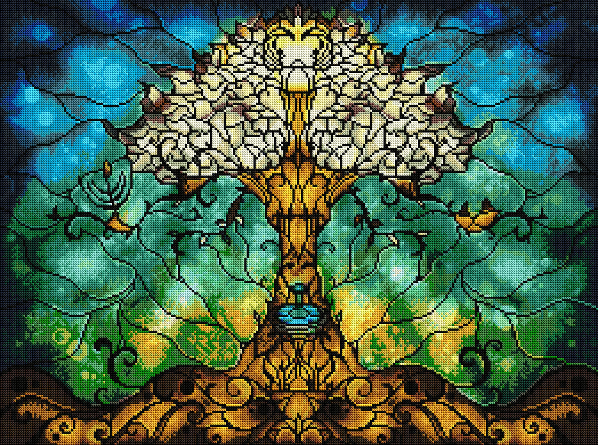 Diamond Painting The Tree of Life 29.1" x 21.7" (74cm x 55cm) / Round With 38 Colors including 1 AB / 51,091