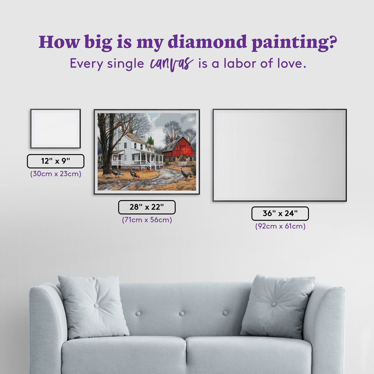 Diamond Painting The Way It Used To Be 28" x 22" (71cm x 56cm) / Round With 36 Colors Including 2 ABs / 49,896