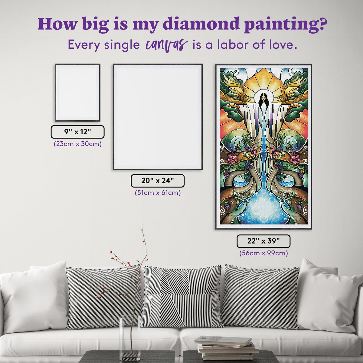 Diamond Painting The Wells of Salvation 22" x 39″ (56cm x 99cm) / Round with 50 Colors Including 2 ABs / 69,498