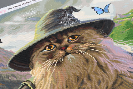 Diamond Painting The Wise Cat Wizard 25.6" x 31.9" (65cm x 81cm) / Square with 71 Colors including 1 AB and 5 Fairy Dust Diamonds and 1 Special Diamond / 84,817