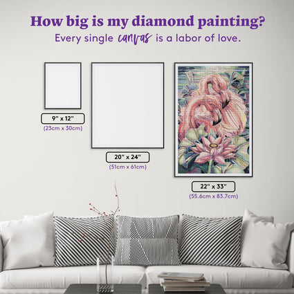 Diamond Painting Think Pink 22" x 33" (55.6cm x 83.7cm) / Round with 64 Colors including 4 Fairy Dust Diamonds / 61,408