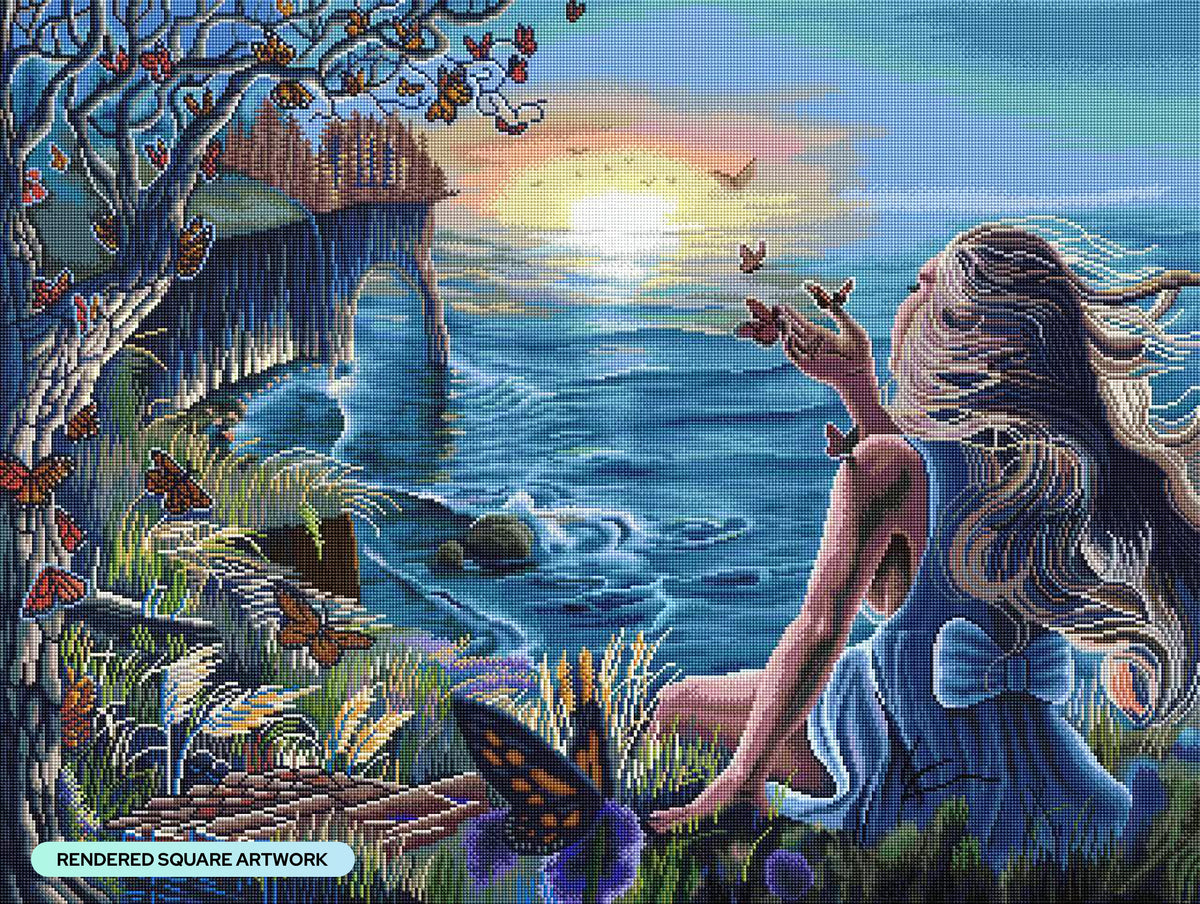 Diamond Painting Thoughts are Things 36.6" x 27.6" (92.8cm x 69.9cm) / Square with 93 Colors including 1 AB and 5 Fairy Dust Diamonds / 104,813