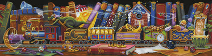 Diamond Painting Train of Dreams 68" x 18″ (173cm x 46cm) / Round with 57 Colors including 2 ABs / 100,569