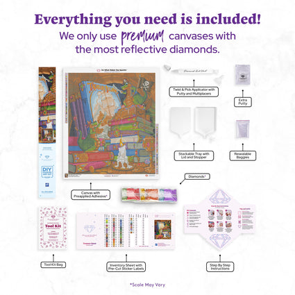 Diamond Painting Treasure Quest 27.6" x 31.9″ (70cm x 81cm) / Square with 60 Colors including 4 ABs / 88,917