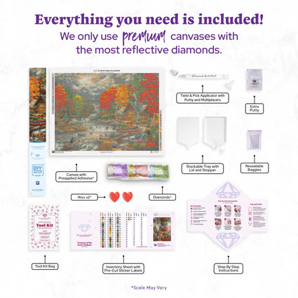 Diamond Painting Treasures of the Great Outdoors 37" x 28″ (94cm x 70cm) / Square with 53 Colors including 3 ABs / 103,321