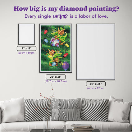 Diamond Painting Trimming the Tree 20" x 31" (50.7cm x 78.7cm) / Round with 68 Colors including 2 ABs and 4 Fairy Dust Diamonds / 50,861