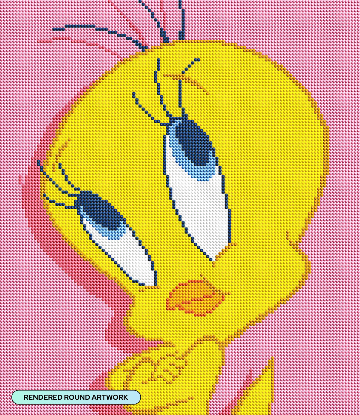 Diamond Painting Tweety Bird™ 13" x 15" (32.8cm x 37.8cm) / Round With 9 Colors Including 1 ABs and 1 Fairy Dust Diamonds / 15,795