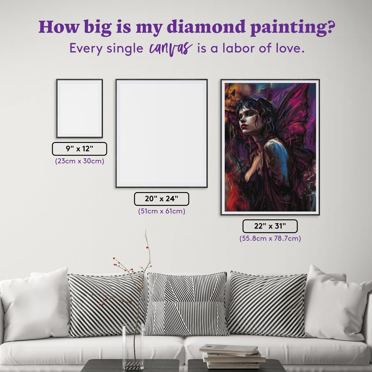 Diamond Painting Urban Fae 22" x 31" (55.8cm x 78.7cm) / Square with 43 Colors including 1 AB and 3 Fairy Dust Diamonds / 70,784