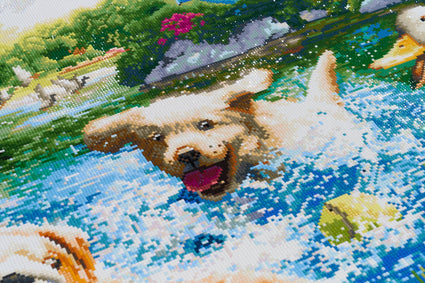 Diamond Painting Waiting at the Swimming Hole 37" x 27.6" (94cm x 70cm) / Square with 86 Colors including 3 ABs and 3 Fairy Dust Diamonds / 105,937