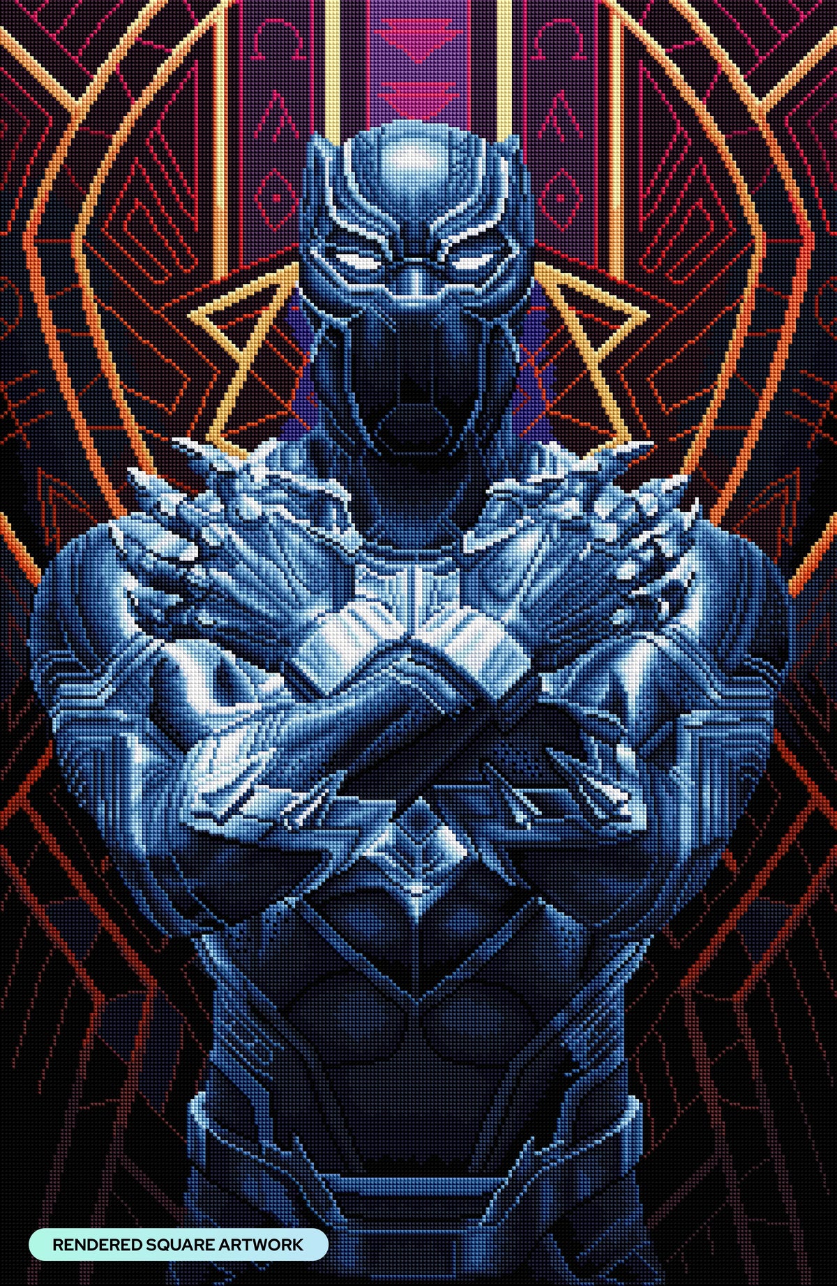 Diamond Painting Wakanda Forever 22" x 34" (55.8cm x 85.7cm) / Square with 27 Colors including 3 ABs, 1 Fairy Dust Diamonds and 2 Iridescent Diamonds / 77,056