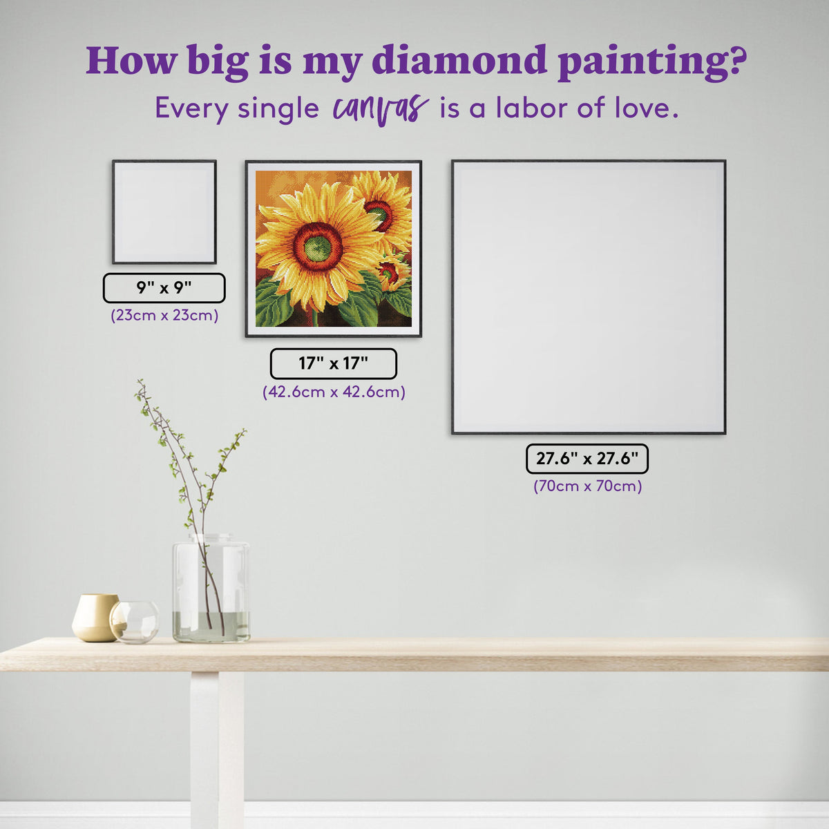 Diamond Painting We Are Sun 17" x 17" (42.6cm x 42.6cm) / Round with 25 Colors including 3 ABs / 23,104