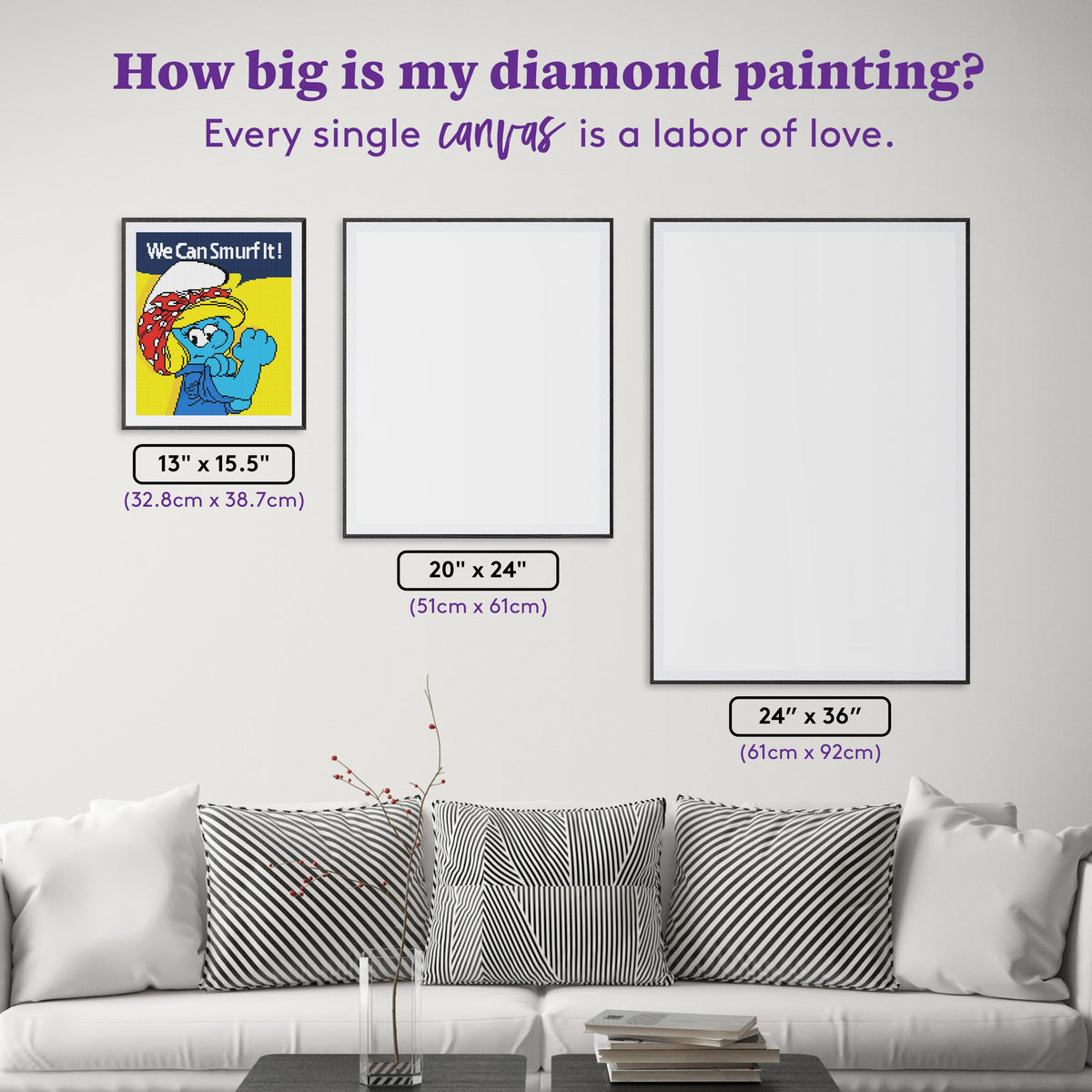 Diamond Painting We Can Smurf™ It 13" x 15.5" (32.8cm x 38.7cm) / Round with 9 Colors including 2 ABs and 1 Fairy Dust Diamond / 16,146