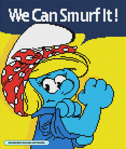 Diamond Painting We Can Smurf™ It 13" x 15.5" (32.8cm x 38.7cm) / Round with 9 Colors including 2 ABs and 1 Fairy Dust Diamond / 16,146