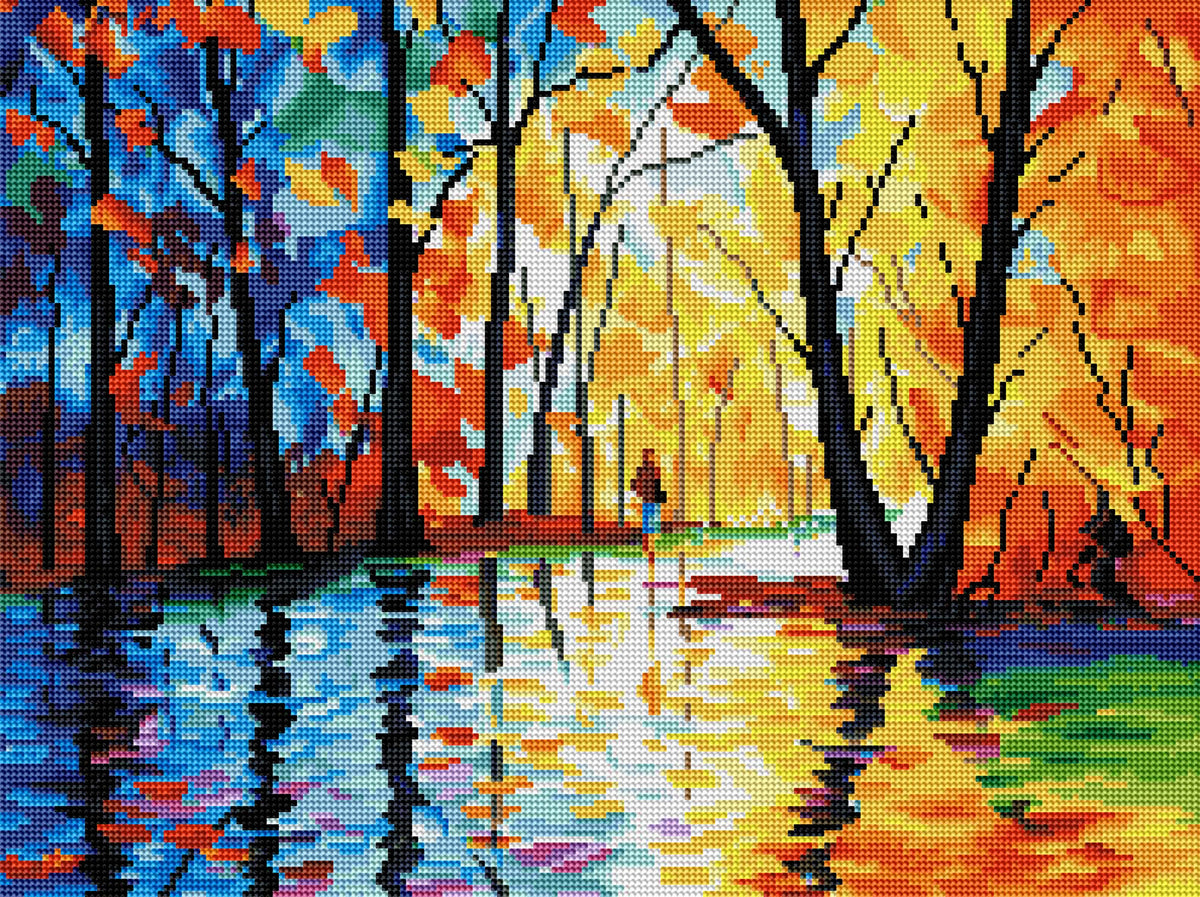 Diamond Painting Wet Night 22.0″ x 16.5″ (56cm x 42cm) / Round With 38 Colors Including 2 ABs / 29,304