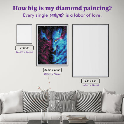 Diamond Painting Where Light and Dark Meet 20.5″ x 27.6″ (52cm x 70cm) / Round With 19 Colors Including 1 AB / 45,633