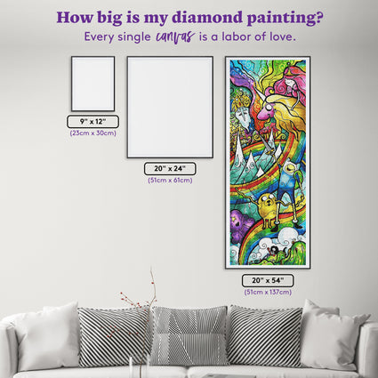 Diamond Painting Where the Fun Never Ends 20" x 54″ (51cm x 137cm) / Round with 55 Colors including 2 ABs / 87,480