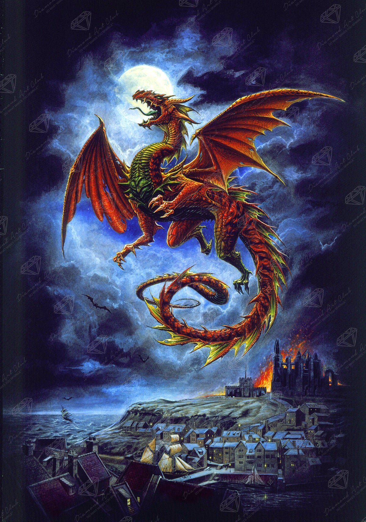 Diamond Painting Whitby Wyrm 27.6" x 39.4" (70cm x 100cm) / Square with 54 Colors including 2 ABs and 2 Fairy Dust Diamonds / 112,681