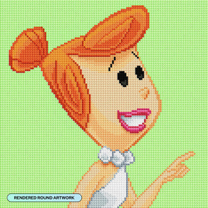 Diamond Painting Wilma Flintstone 13" x 13" (32.8cm x 32.8cm) / Round With 22 Colors including 1 AB Diamonds / 13,689